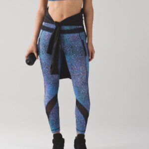 Lululemon Inspire Tight II Strive Multi Black / Black Sz 10